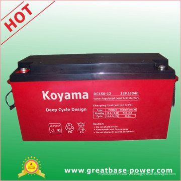 Batterie profonde 150ah 12V de navires marins de cycle profond de capacité de taux